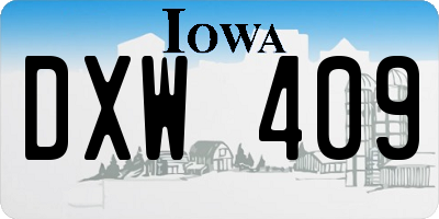 IA license plate DXW409