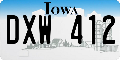 IA license plate DXW412