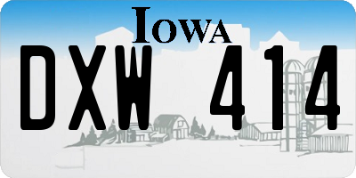 IA license plate DXW414