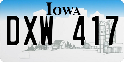 IA license plate DXW417
