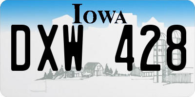 IA license plate DXW428