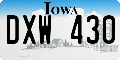 IA license plate DXW430