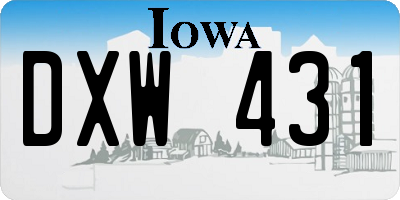 IA license plate DXW431