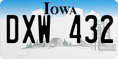 IA license plate DXW432