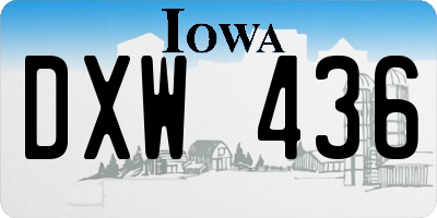 IA license plate DXW436