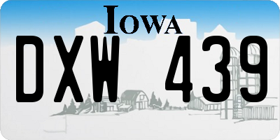 IA license plate DXW439