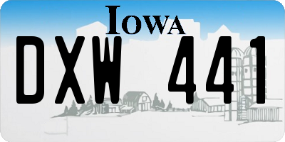 IA license plate DXW441