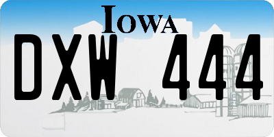 IA license plate DXW444