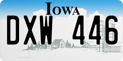 IA license plate DXW446
