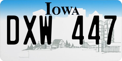 IA license plate DXW447