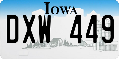 IA license plate DXW449