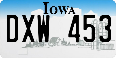 IA license plate DXW453
