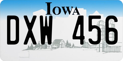 IA license plate DXW456