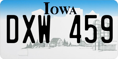 IA license plate DXW459