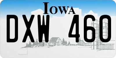 IA license plate DXW460