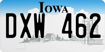 IA license plate DXW462