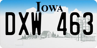 IA license plate DXW463