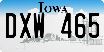 IA license plate DXW465
