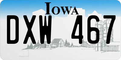 IA license plate DXW467