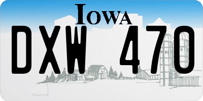 IA license plate DXW470