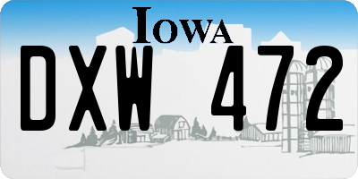 IA license plate DXW472
