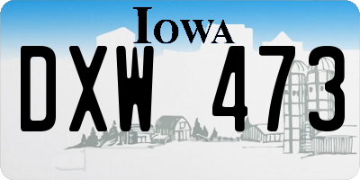 IA license plate DXW473