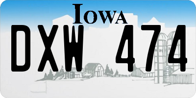IA license plate DXW474