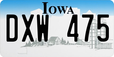 IA license plate DXW475