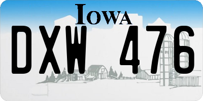 IA license plate DXW476