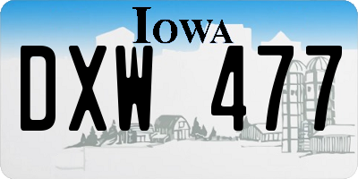 IA license plate DXW477
