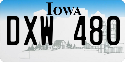 IA license plate DXW480