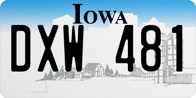 IA license plate DXW481