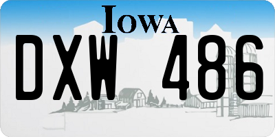 IA license plate DXW486