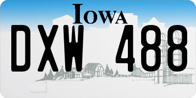 IA license plate DXW488