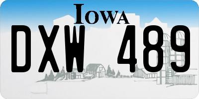 IA license plate DXW489