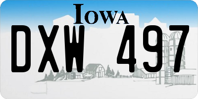 IA license plate DXW497