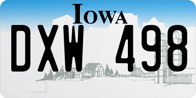 IA license plate DXW498