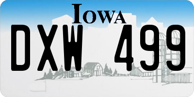 IA license plate DXW499