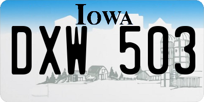 IA license plate DXW503