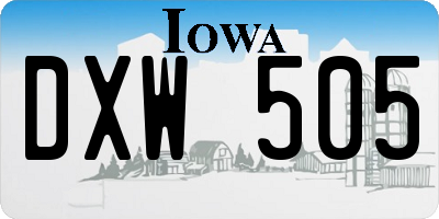 IA license plate DXW505