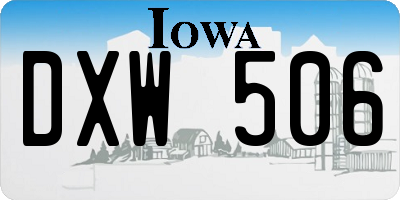 IA license plate DXW506