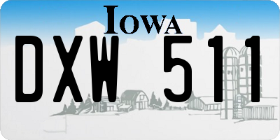 IA license plate DXW511