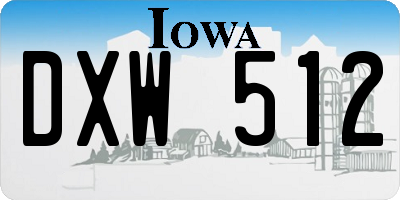 IA license plate DXW512