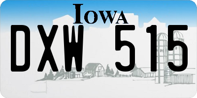 IA license plate DXW515