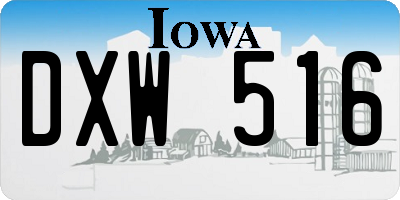 IA license plate DXW516