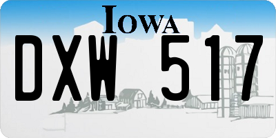 IA license plate DXW517