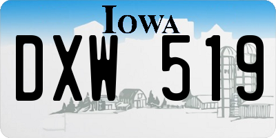 IA license plate DXW519