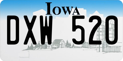 IA license plate DXW520
