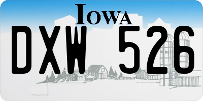 IA license plate DXW526