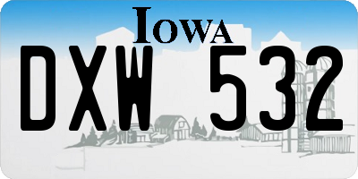 IA license plate DXW532